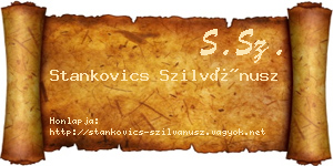 Stankovics Szilvánusz névjegykártya